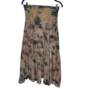NOW & THEN Tie Dye Bohemian Beachy Boho Convertible Skirt Dress Small
